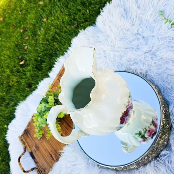 New VTG Formalities By Baum Bros Victorian Rose Detail Classic Ceramic Pitcher. - Picture 8 of 15